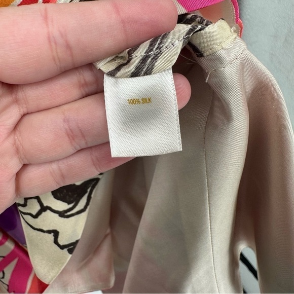 Kate Spade Y2K Shift Dress Botanical Floral Print 100% Silk Size 2 - Picture 6 of 6